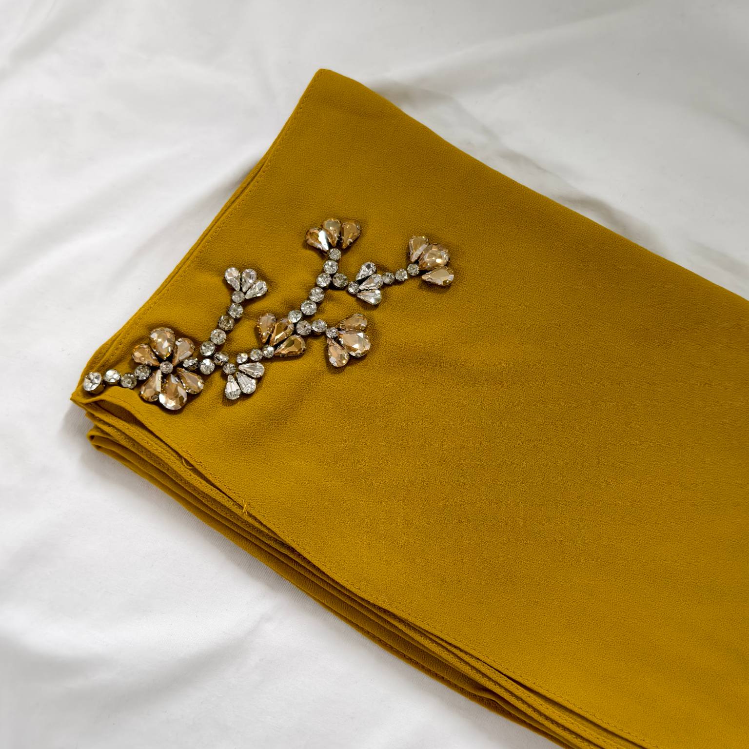 Yellow chiffon scarf color example for lightweight women's styling