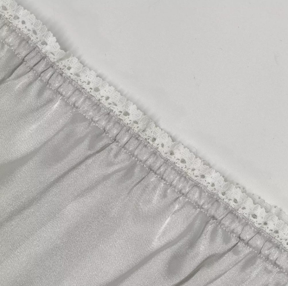 Lace detail for custom silk dress development