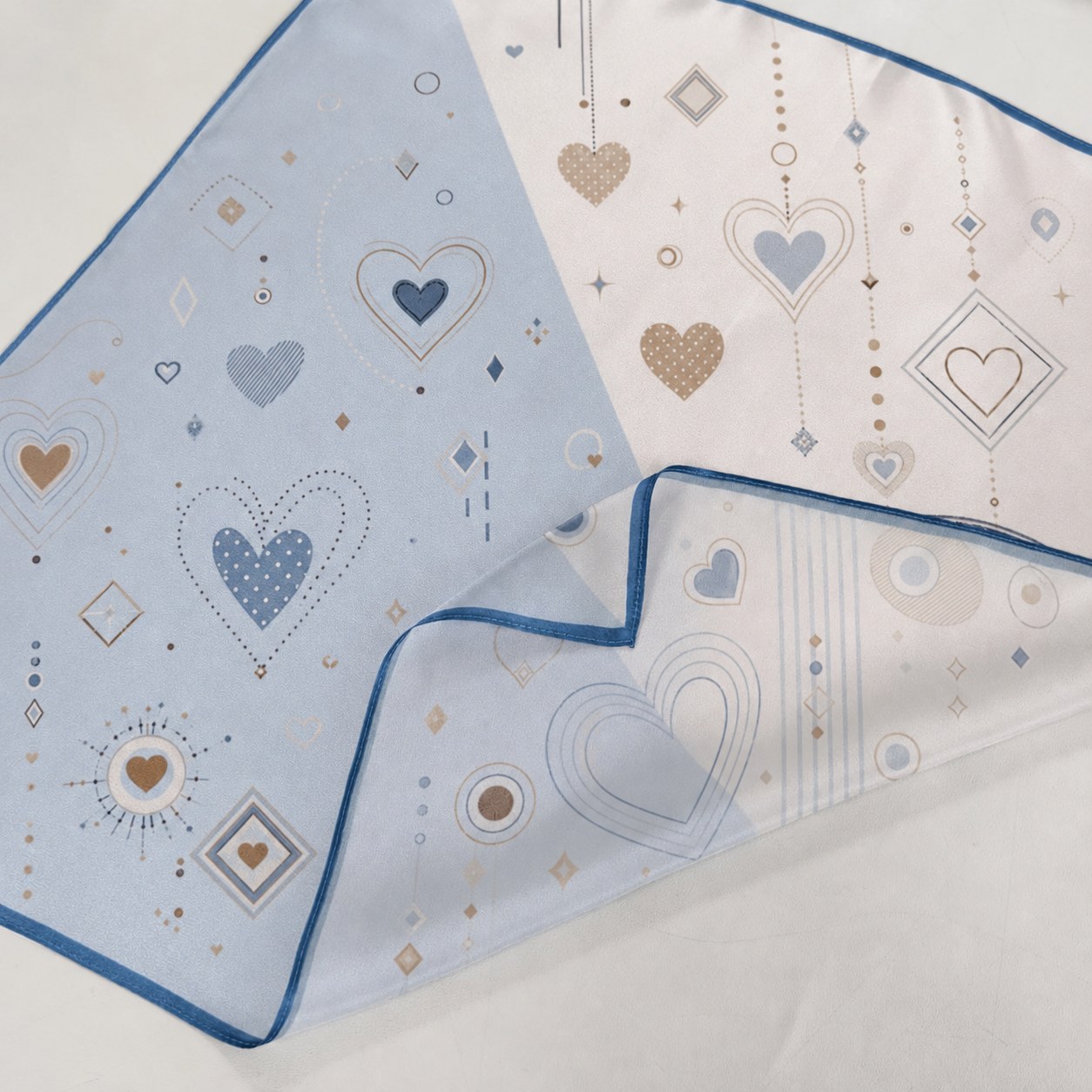 Light blue silk scarf for soft neck scarf styling and versatile seasonal outfits