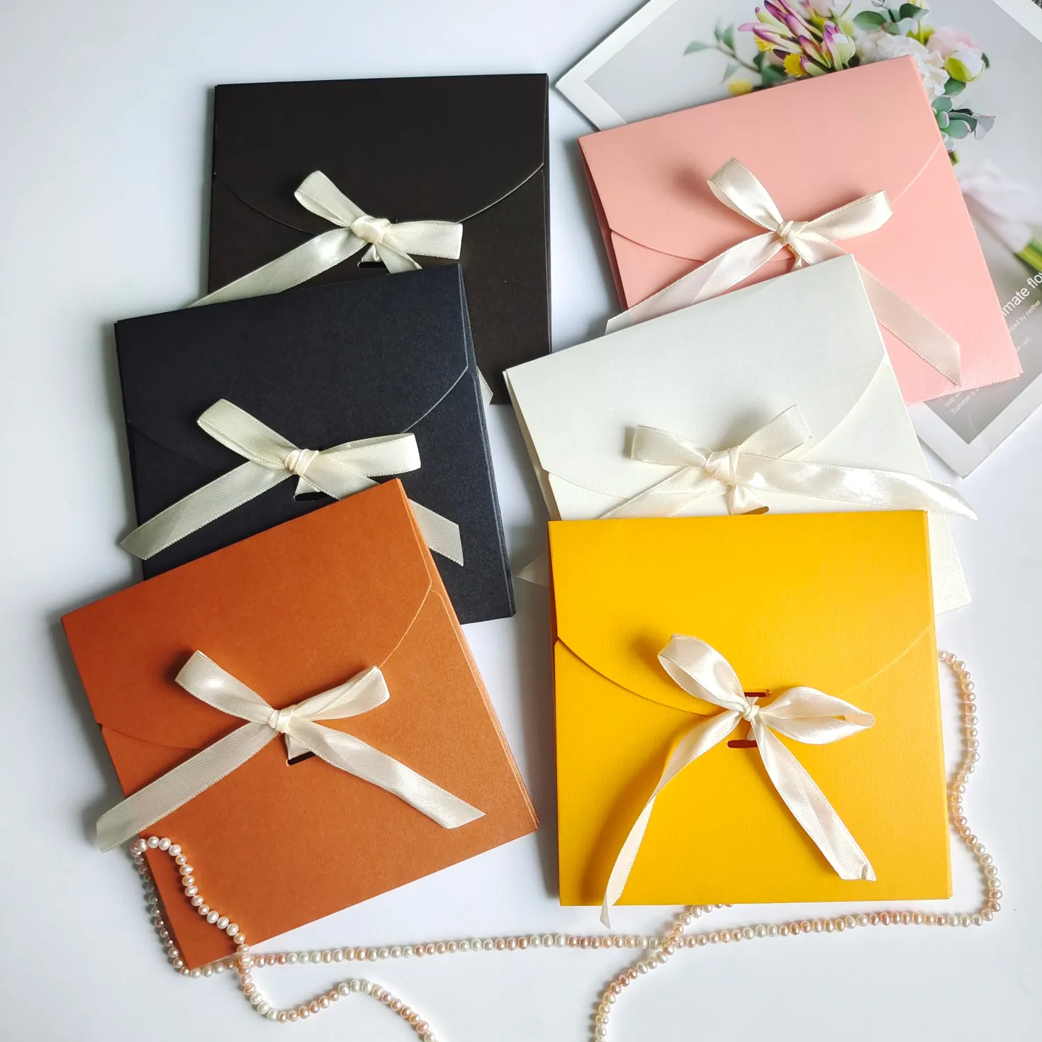 Colorful long mulberry silk scarf packaging display