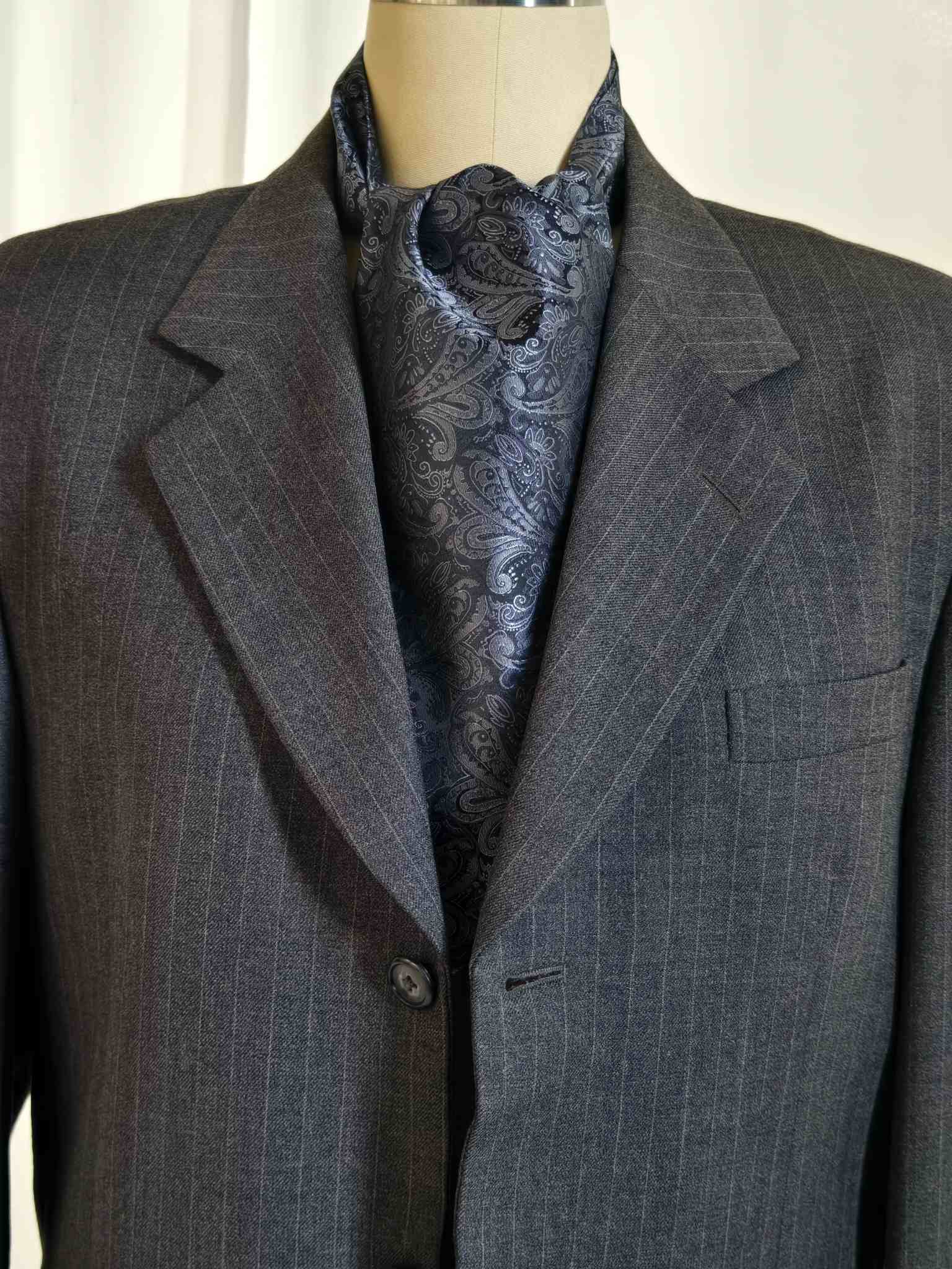 Jacquard silk bow tie styled with formal coat
