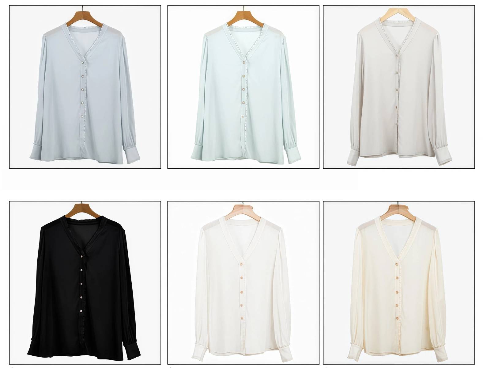 Mulberry silk V neck button blouse