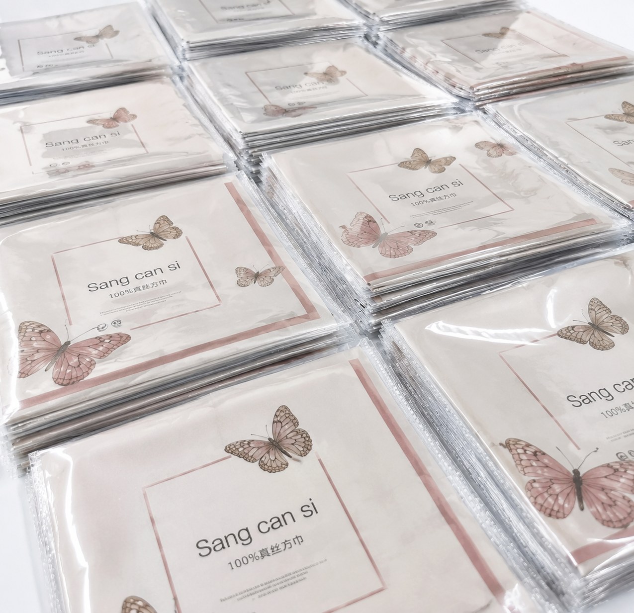 Clear OPP bag packaging for bulk custom scarf orders