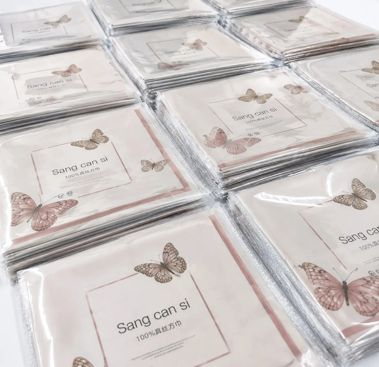 Clear OPP bag packaging for bulk custom scarf orders