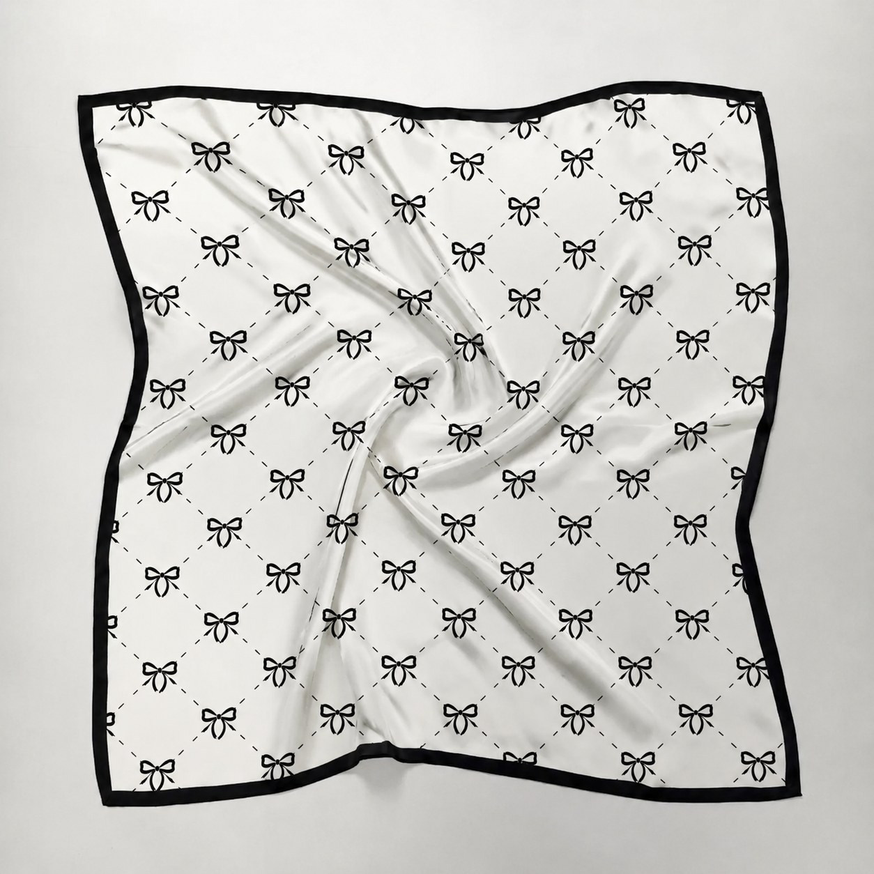 Fine line lattice pattern detail for custom printed silk scarf