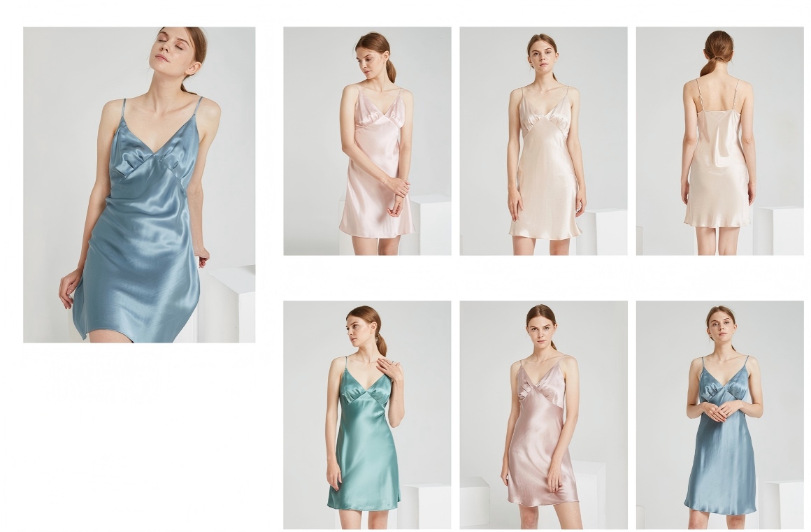 Pleated silk camisole dress custom manufacturing