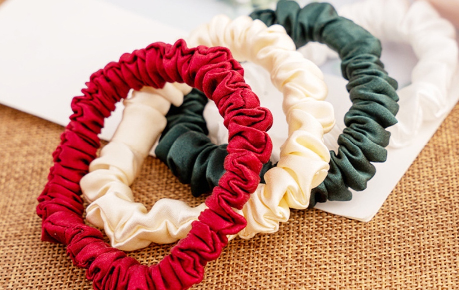 Custom silk hair scrunchies made with premium smooth material