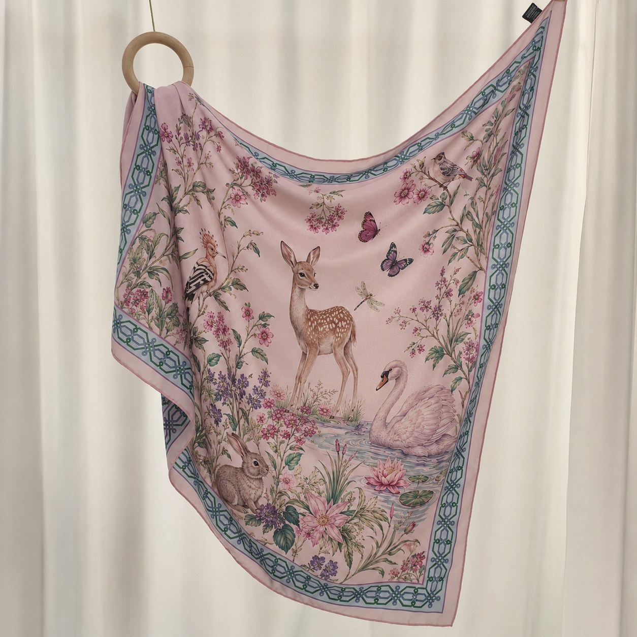 Silk and wool blend scarf showing soft drape for premium custom scarf collections