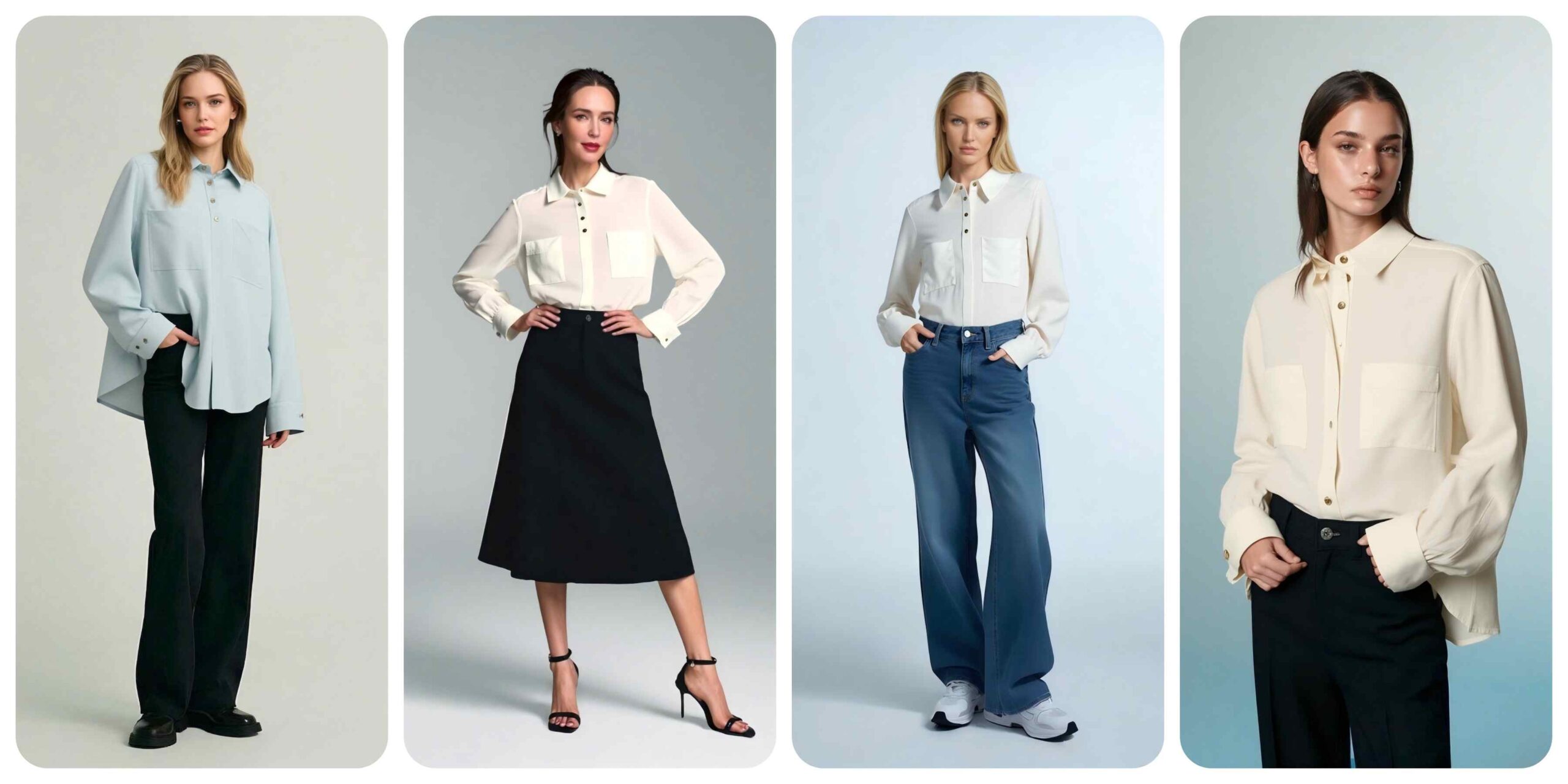 Classic pocket silk shirt blouse in bulk production