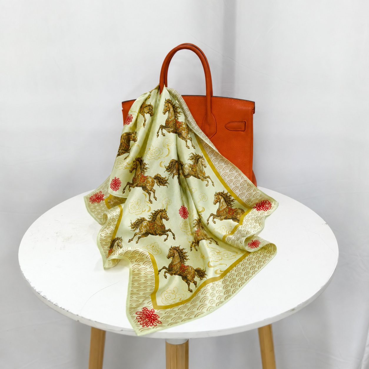 Soft silk sheen on premium custom printed scarf
