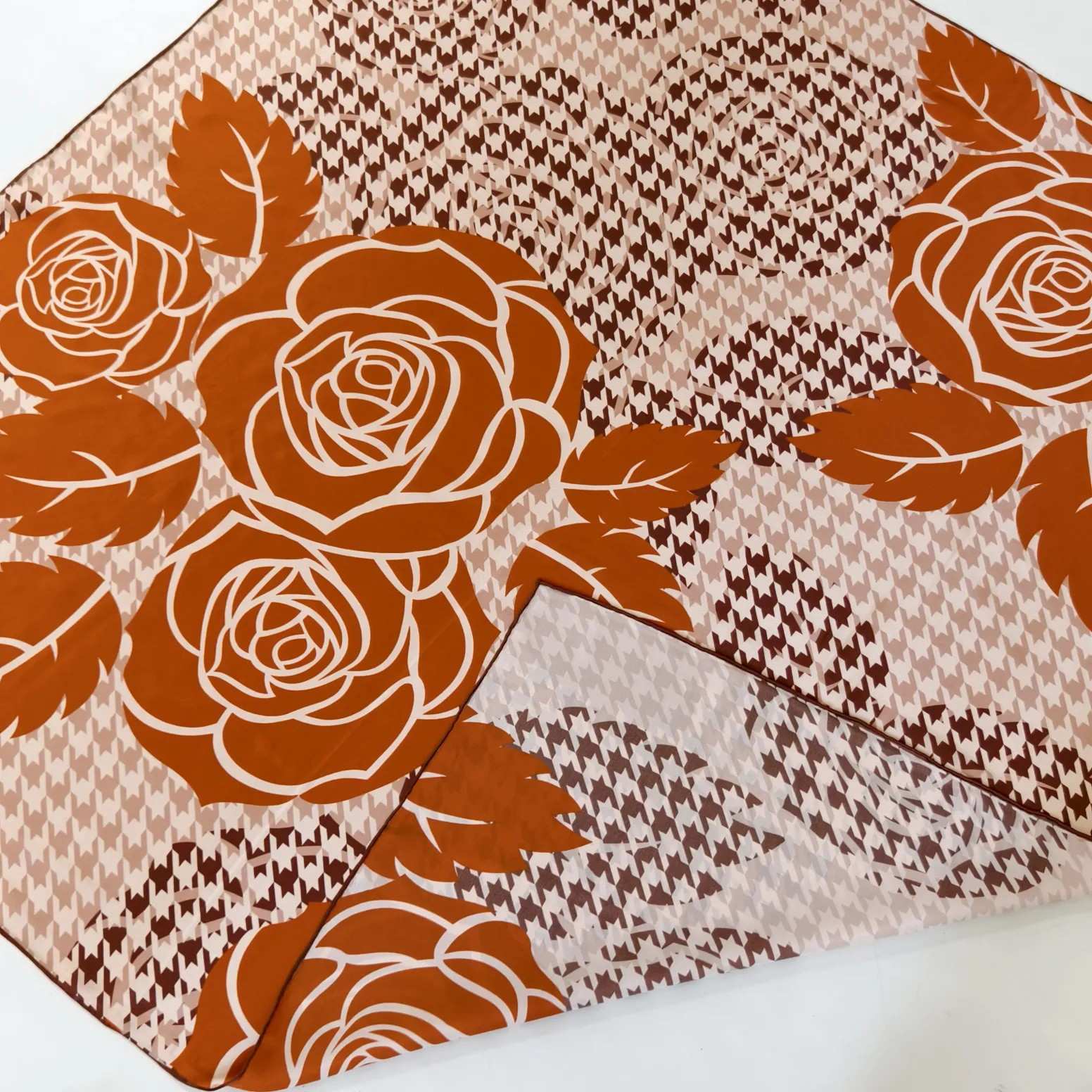 Floral silk scarf print for luxury accessory styling