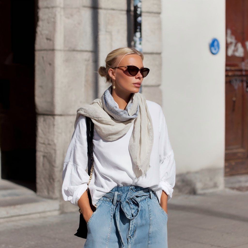 Neutral silk scarf color styling for brand collection planning