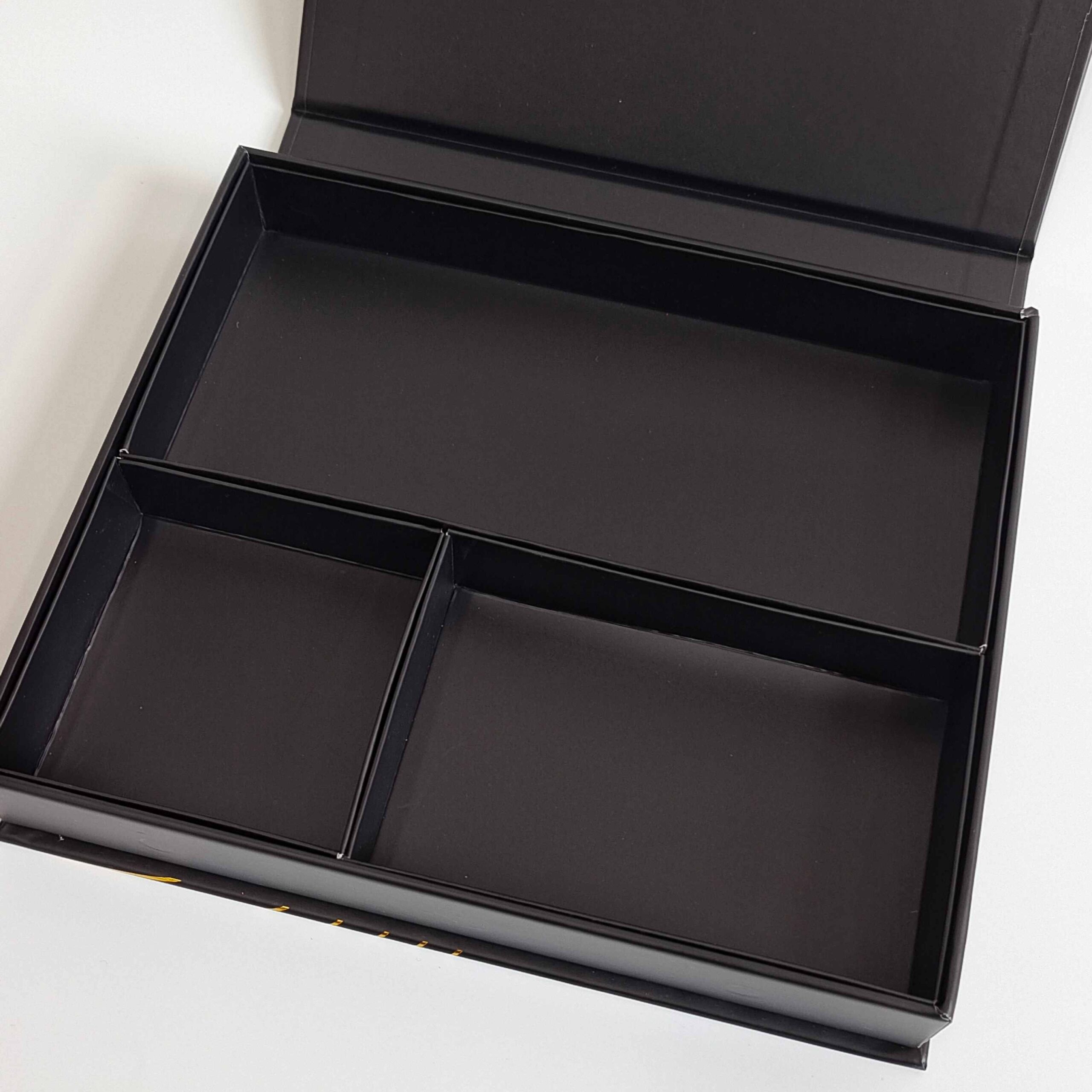 Black flip-top gift box for custom silk hair scrunchies packaging