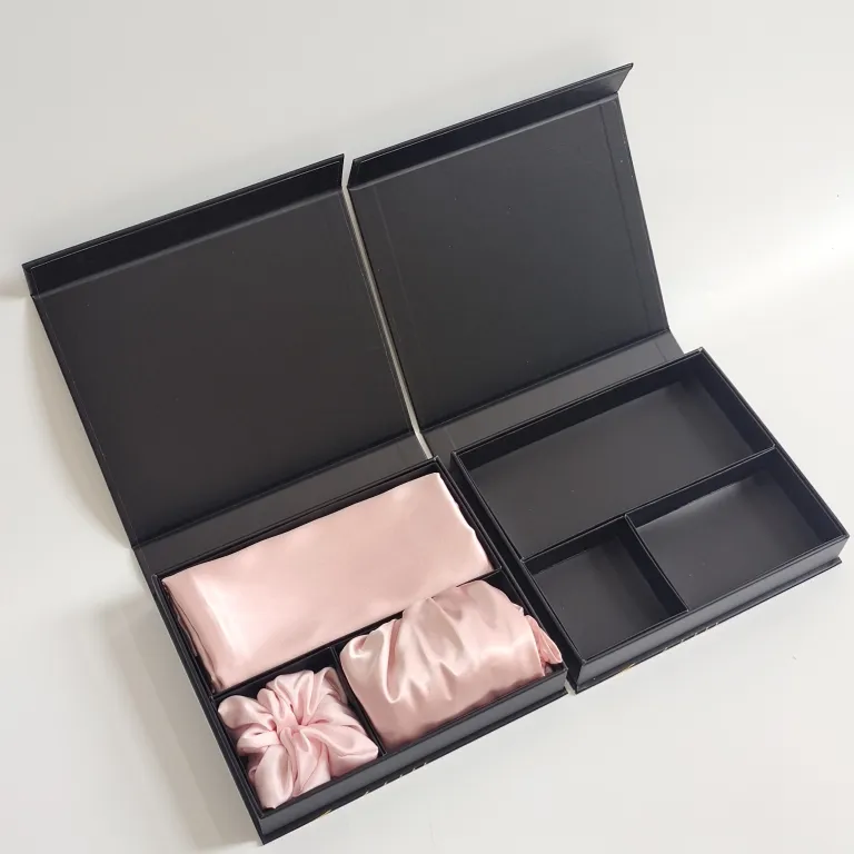 Top black gift box packaging for custom silk pillowcase
