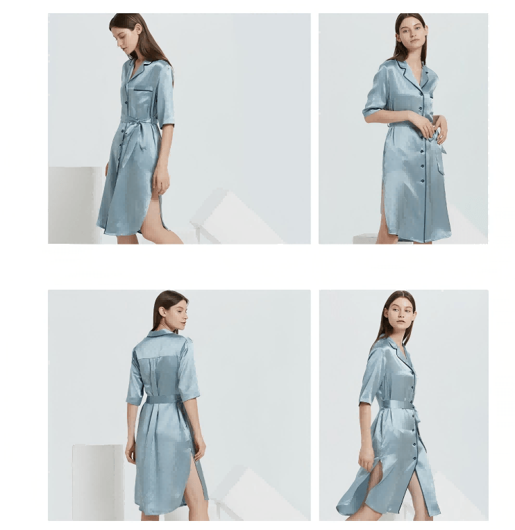 Vintage style lace-up silk maxi dress OEM