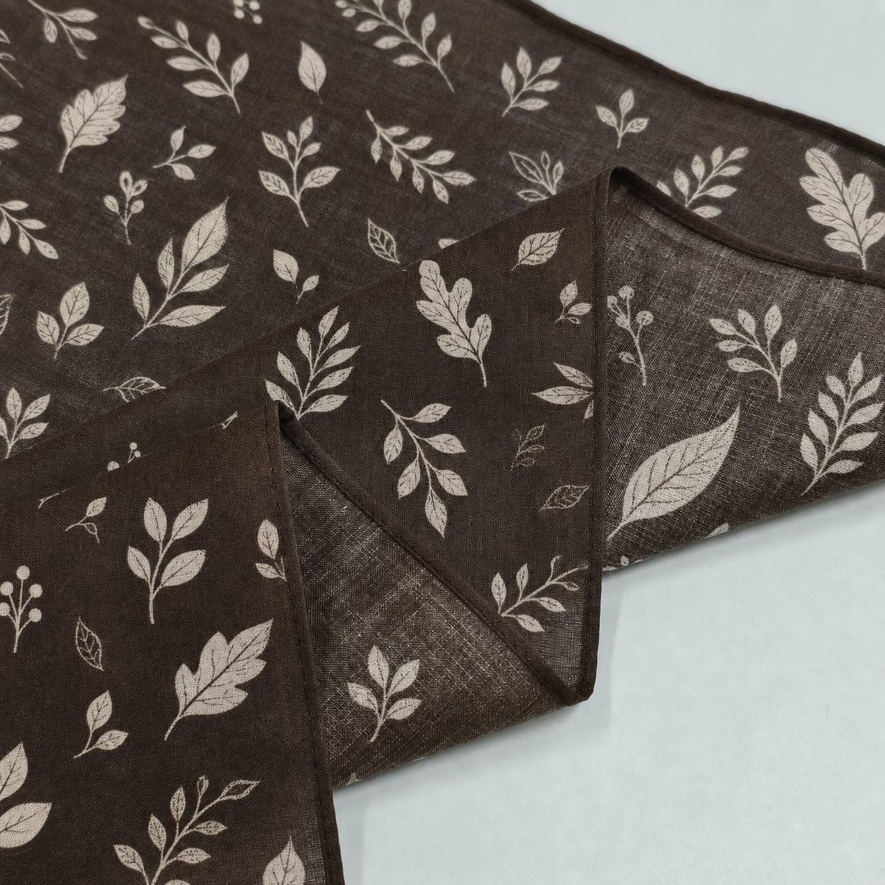 Close-up texture of 55 percent ramie and 45 percent cotton scarf fabric
