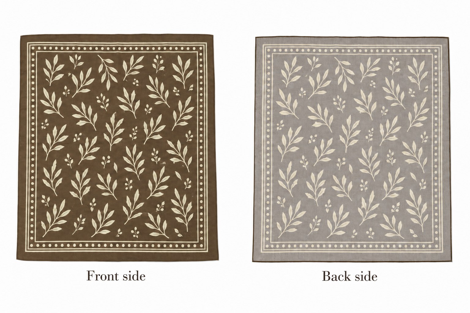 Front and reverse color penetration on a printed cotton scarf