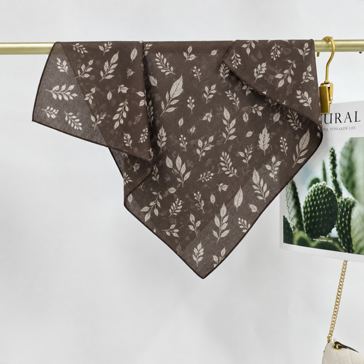 Custom printed ramie-cotton scarf design