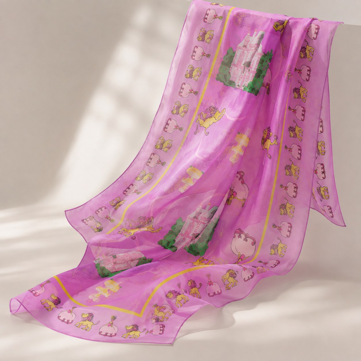 Soft drape of a finished silk-cotton blend scarf