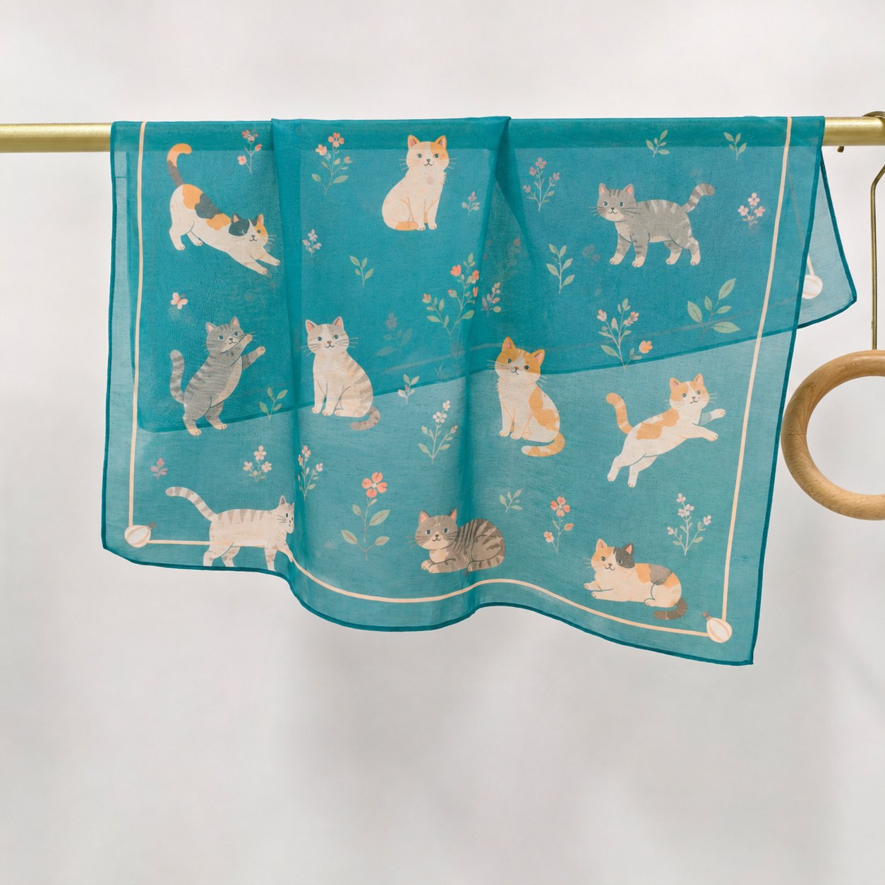 Custom printed silk-cotton blend scarf for private label development