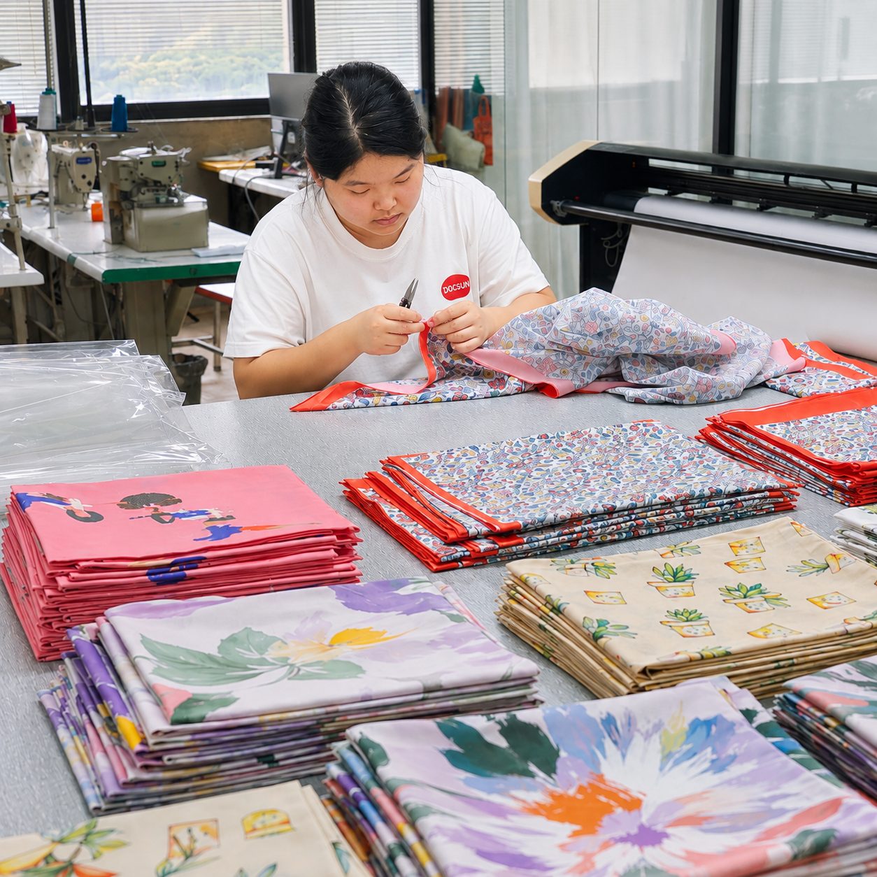 Final quality inspection process for custom pure cotton scarves